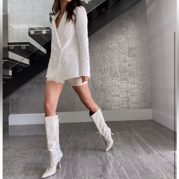 Stuart Weitzman
Parton Glitter Knee Boots platino size 6 new - Picture 1 of 15